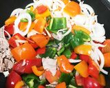 豚肉とカラフル野菜のオイスターソース炒め作り方4写真