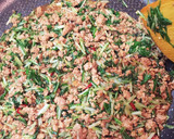 水菜と挽肉のピリ辛オイスターソース炒め♪作り方6写真