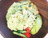 アボカドパクチー豆乳クリームうどん作り方6写真
