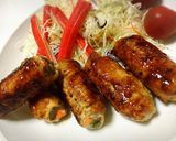 ニンニクの芽の肉まき作り方5写真