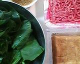 小松菜と厚揚げと牛ひき肉の炒め煮作り方1写真