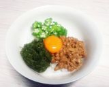 めかぶ・納豆・オクラのヘルシーねばねば丼作り方2写真
