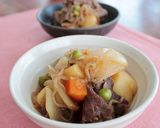 レンジで母の味！！水を使わない肉じゃが作り方4写真