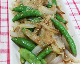 スナップえんどう＆新玉ねぎの甘辛みそ炒め作り方5写真