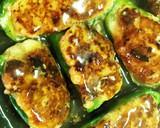 簡単ピーマンのイカ詰め照り焼き風作り方7写真