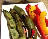 グリルde絶品＊焼きそら豆&パプリカ作り方5写真