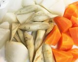 豚こまと根菜のとろみ煮作り方1写真
