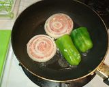 ☆男飯☆００９　チーズ大葉ピーマン肉詰め作り方5写真