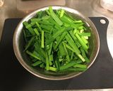 簡単・鶏もも肉のニラ玉のっけ作り方3写真