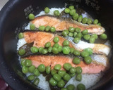 俺流！塩鮭と塩えんどう豆の炊き込みごはん作り方4写真