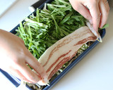 冷しゃぶ風　水菜と豚バラの蒸し焼き作り方3写真