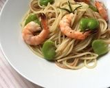 そら豆と海老の豆乳クリームパスタ作り方5写真