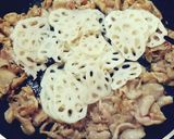みんな大好き甘辛！れんこんと豚肉の炒め物作り方7写真