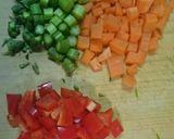 トマト缶で簡単♪ミネストローネ☆作り方1写真