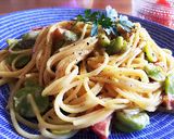 そら豆とベーコンの和風クリームパスタ作り方5写真