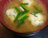 鶏つくねと椎茸の味噌汁♪作り方8写真