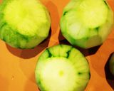 黄金色?摘果(子)メロンと鶏肉のトマト煮作り方1写真