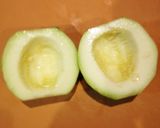 黄金色?摘果(子)メロンと鶏肉のトマト煮作り方2写真