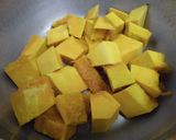 かぼちゃのそぼろ煮　給食作り方1写真