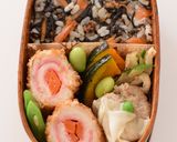 【キャラ弁】ヒジキでトトロ弁当作り方1写真
