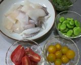 イカとそら豆のバジル風味作り方1写真