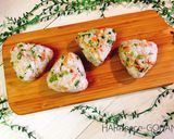 海老天風味の揚げ玉おにぎり。作り方3写真