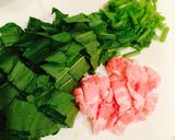 栄養満点☆簡単☆温玉ポパイ丼作り方1写真