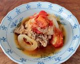 レンジで美味！トマトと新たまねぎのすき煮作り方4写真