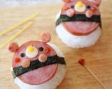 キャラ弁＊簡単♪ハムステーキくまさん弁当作り方4写真