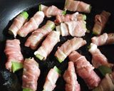 ブロッコリーの茎の肉巻き作り方4写真