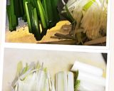 ニラ、長ネギ と もちきびの雑穀スープ作り方1写真
