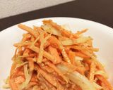 新玉ねきとにんじんのごま味噌タレ和え作り方1写真