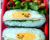キャラ弁☆スマイル目玉焼きのおにぎらず★作り方1写真