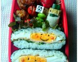 キャラ弁☆スマイル目玉焼きのおにぎらず★作り方2写真