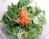 水菜レタスの梅納豆和え作り方1写真