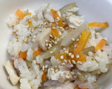 簡単‼鶏とゴボウの炊き込みご飯作り方2写真