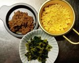 がっつり!肉感あふれるごちそう三色丼作り方4写真