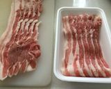 豚薄切り肉チャーシュー風☆固まり煮豚棒作り方1写真
