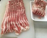豚薄切り肉チャーシュー風☆固まり煮豚棒作り方2写真