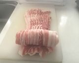 豚薄切り肉チャーシュー風☆固まり煮豚棒作り方3写真