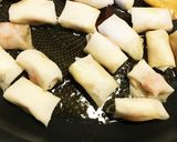 簡単☆ワンタンの皮で一口ウィンナー春巻き作り方6写真