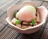 簡単☆長いも枝豆の温玉おかず作り方4写真