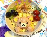 リラックマのオープンオムライス☆キャラ弁作り方13写真