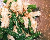 茹でて混ぜる！ささ身とインゲンの胡麻和え作り方3写真
