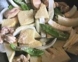 旬野菜で☆筍と鶏肉の旨塩マスタード炒め。作り方2写真