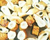 ごぼう天と竹輪と水菜の炒め物♪調味料３つ作り方2写真