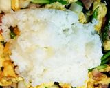 アスパラ・ベーコン・バター醤油炒飯作り方6写真