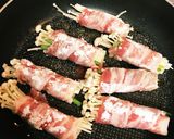 簡単!豚バラ肉巻inニンニクの芽とえのき作り方2写真
