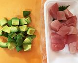 はちみつ梅でおつまみ*まぐろのポキ風作り方2写真
