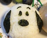 簡単キャラ弁☆真ん丸おにぎりなスヌーピー作り方3写真
